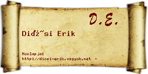 Diósi Erik névjegykártya